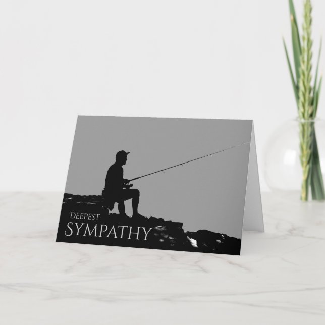 Somber Masculine Sympathy Card für einen Fischer Karte (Vorderseite)
