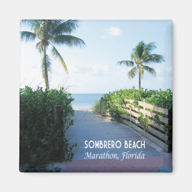 Sombrero Beach Eingang, Marathon, Florida Keys Magnet (Vorne)