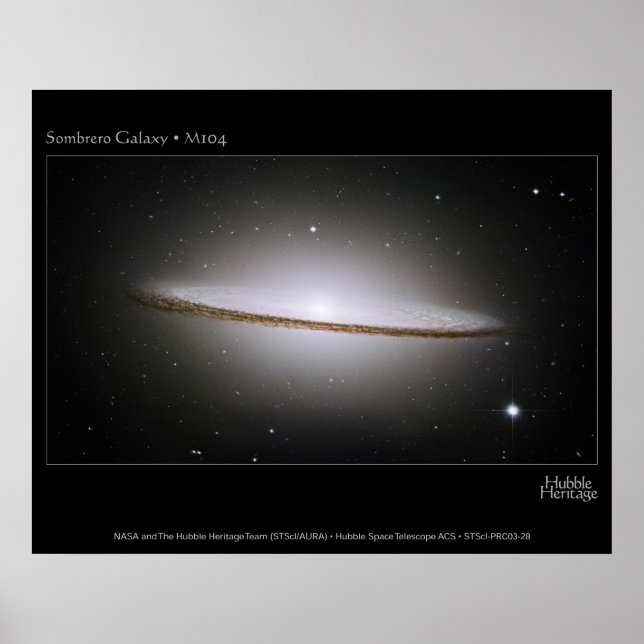 Sombrero Galaxy, größte Hubble-Mosaike aller Zeite Poster (Vorne)