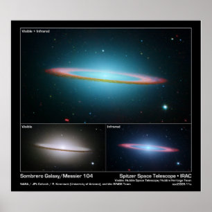 Sombrero Galaxy (Messier 104) - Weltraumteleskop Poster