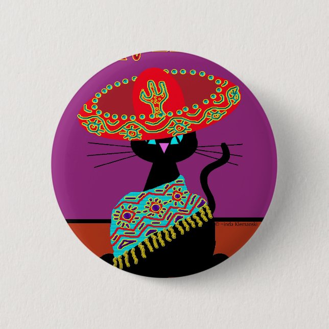 Sombrero-Katzen-Bruder Button (Vorderseite)