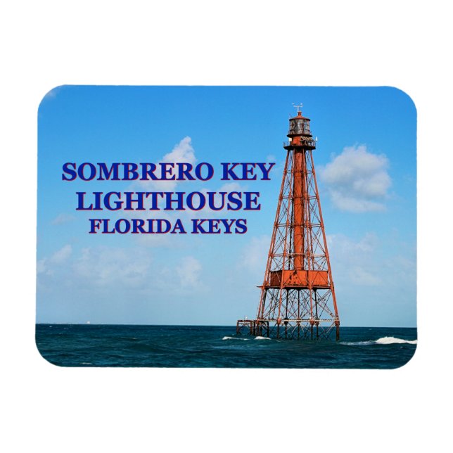 Sombrero Key Lighthouse, Florida Keys Magnet (Horizontal)