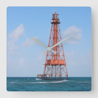Sombrero Key Lighthouse, Florida Keys Quadratische Wanduhr