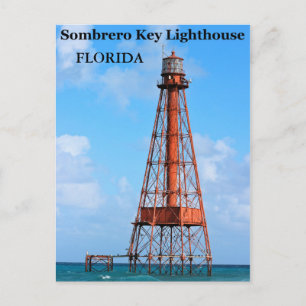 Sombrero Key Lighthouse, Florida Postcard Postkarte