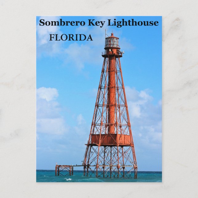 Sombrero Key Lighthouse, Florida Postcard Postkarte (Vorderseite)