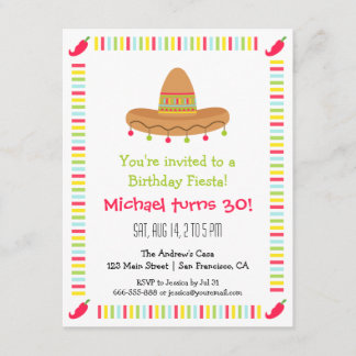 Sombrero mexikanische Fiesta Erwachsene Geburtstag Einladung