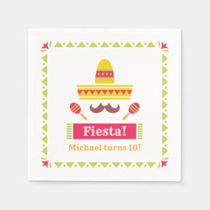 Sombrero Mustache Maracas Fiesta Napkins Serviette
