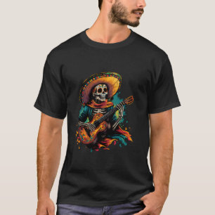 Sombrero-Skelett Mexiko Tag Der Toten Mexica T-Shirt