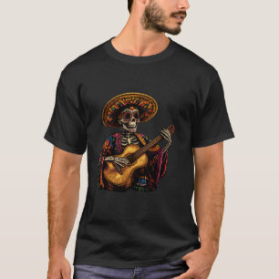 Sombrero-Skelett Mexiko Tag Der Toten Mexica T-Shirt