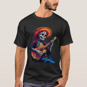 Sombrero-Skelett Mexiko Tag der Toten T-Shirt