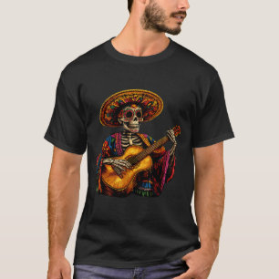 Sombrero-Skelett Mexiko Tag der Toten T-Shirt