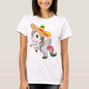 Sombrero Wearing Cinco de Mayo Unicorn Pegasus T-Shirt