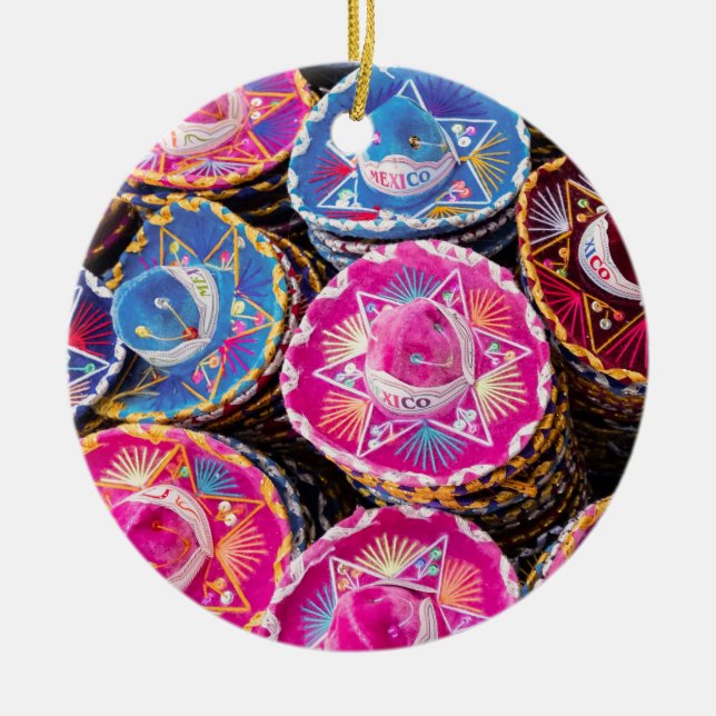 Sombreros in Mexiko Keramik Ornament (Vorne)