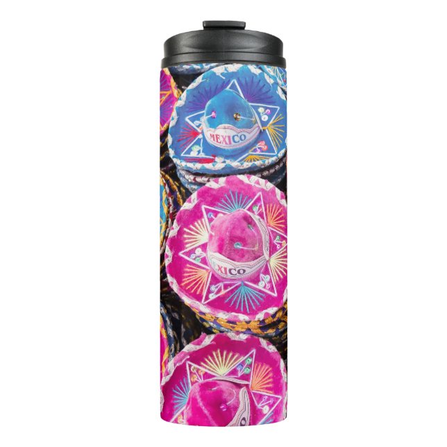 Sombreros in Mexiko Thermosbecher (Vorderseite)