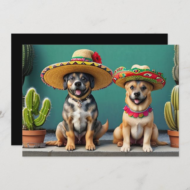 Sombreros perros einladung (Vorne/Hinten)