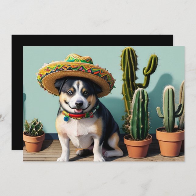 Sombreros perros einladung (Vorne/Hinten)