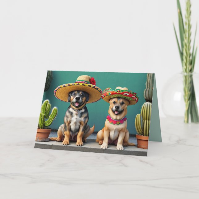 Sombreros perros feiertagskarte (Vorderseite)