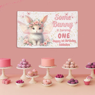 Some Bunny 1. Geburtstag Feen Schmetterlinge Banner