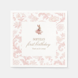 Some Bunny Birthday Pink Bunny Party Serviette