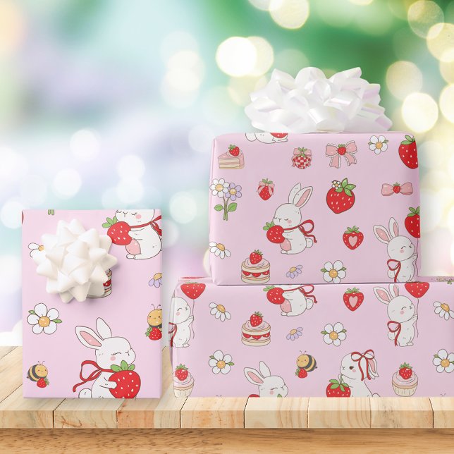 Some Bunny Birthday Pink Geschenkpapier (Von Creator hochgeladen)
