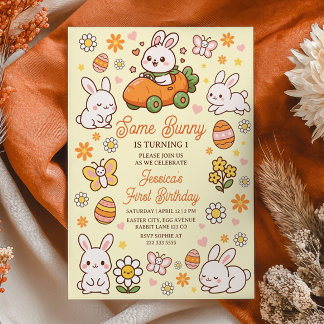 Some Bunny Cute Easter 1st Geburtstagsfeier Einladung