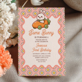 Some Bunny Easter Baby Girl 1st Birthday Party Einladung