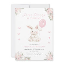 Some Bunny Floral Mädchen Rosa Hase Geburtstag