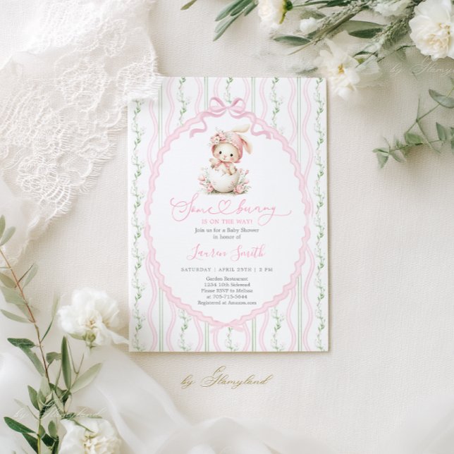Some Bunny Is On The Way Baby Shower Girl Einladung (Von Creator hochgeladen)