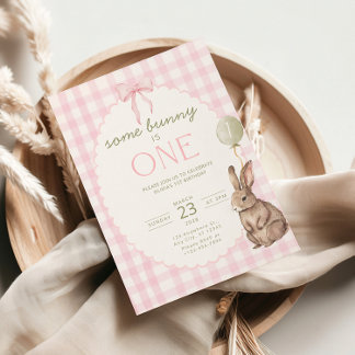 Some Bunny is One Birthday Invitation Easter Einladung