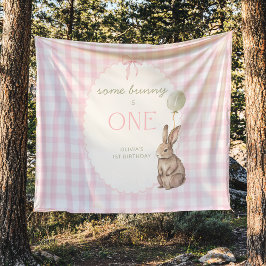 Some Bunny is One Birthday Personalized Banner Wandteppich