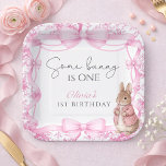 Some Bunny Is One Girl 1st Birthday Pappteller<br><div class="desc">Some Bunny Is One Girl 1st Birthday Paper Plates</div>