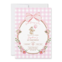 Some Bunny is One: Pink Bow Rabbit Erster Geburtst