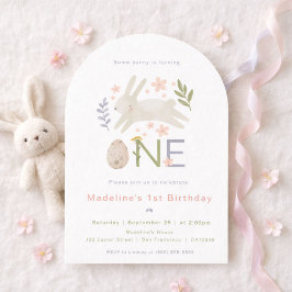 Some Bunny Is One Watercolor Girl's 1st Birthday Einladung