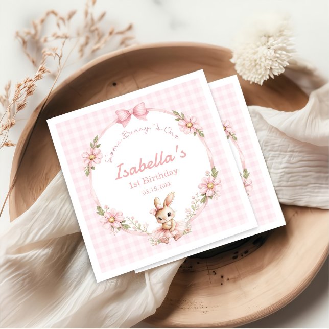 Some Bunny is Turning One 1st Birthday  Serviette (Von Creator hochgeladen)