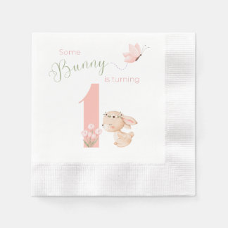 Some BUNNY is turning ONE dessert napkin Serviette