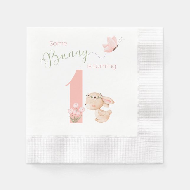 Some BUNNY is turning ONE dessert napkin Serviette (Vorderseite)