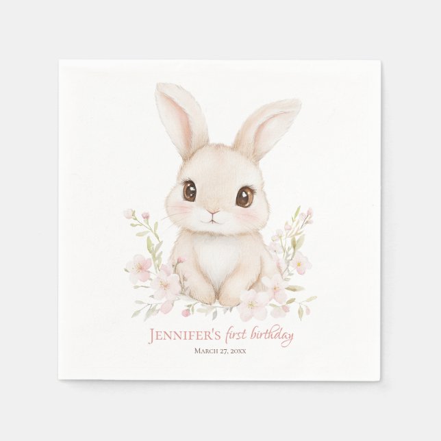 Some Bunny is Turning One Paper Napkins Serviette (Vorderseite)