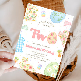 Some Bunny is Turning Two Pastel Birthday Einladung