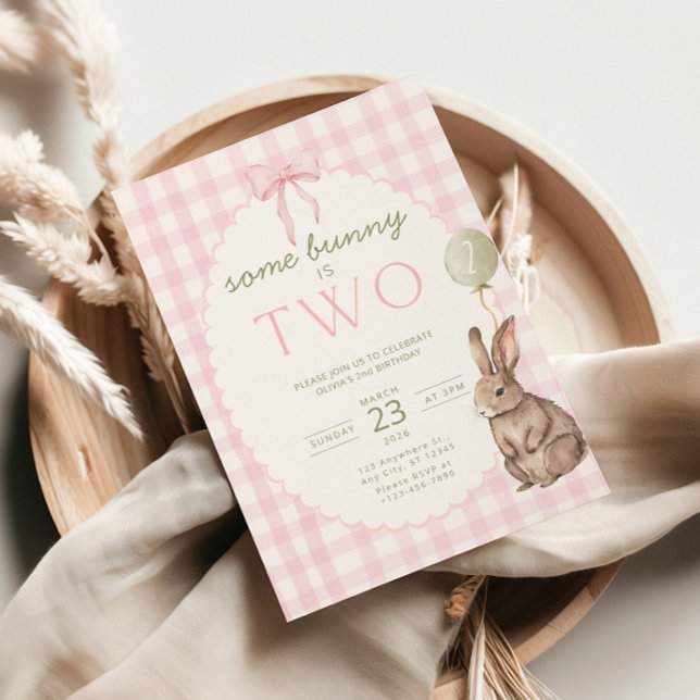 Some Bunny is Two Birthday Invitation Easter Einladung (Von Creator hochgeladen)