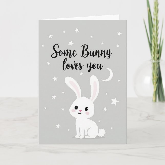 Some Bunny Liebt Dich Baby Karte (Vorderseite)