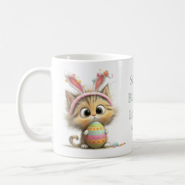 Some Bunny Liebt Dich Osterkatze Tasse (Links)