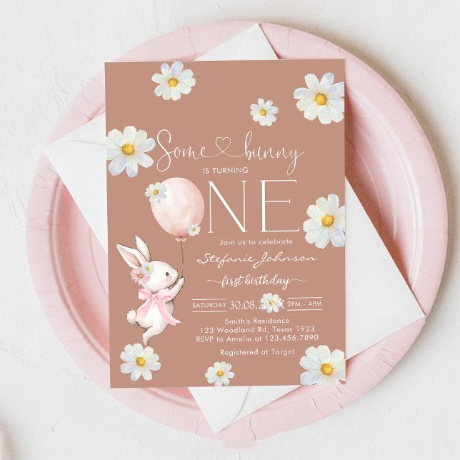 Some Bunny Little Bunny First 1st Birthday  Einladung (Von Creator hochgeladen)