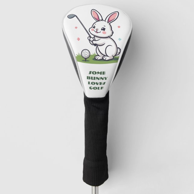 Some Bunny Loves Golf Spring Garden Green Funny  Headcover (Vorderseite)