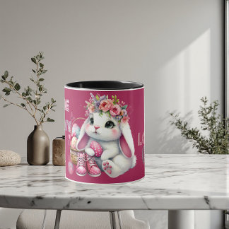 Some Bunny Loves Me Whimsical Spring Personalized Tasse