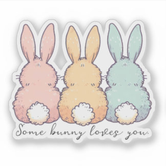 Some Bunny Loves You Custom Contour Aufkleber