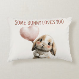 Some Bunny Loves You mit Herzballon Dekokissen