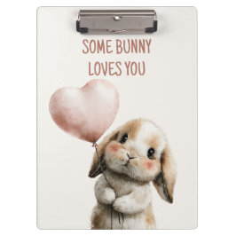 Some Bunny Loves You mit Herzballon Klemmbrett