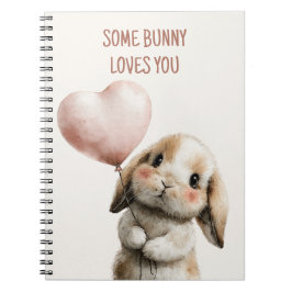 Some Bunny Loves You mit Herzballon Notizblock