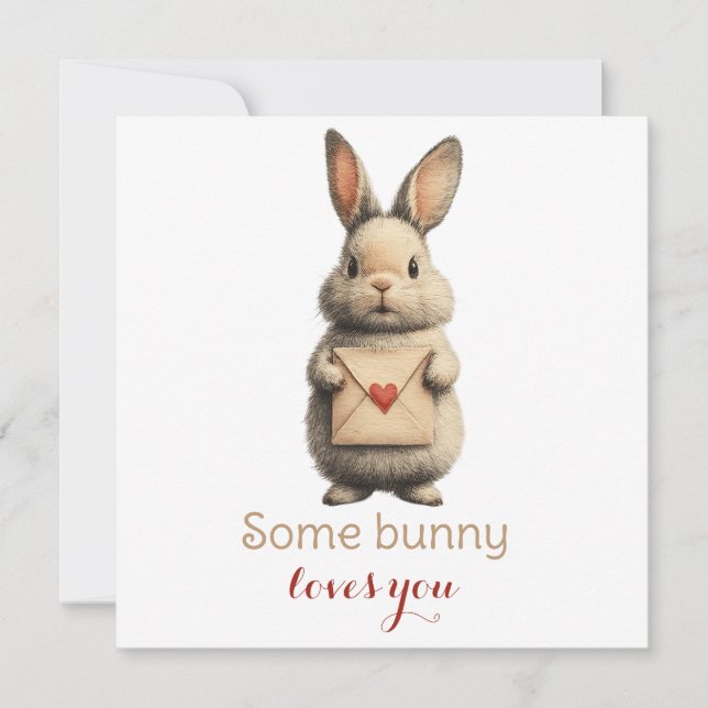 Some Bunny Loves You mit Liebesbrief Karte (Vorderseite)