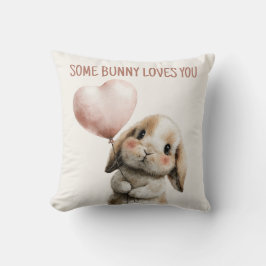 Some Bunny Loves You with Heart Balloon Kissen